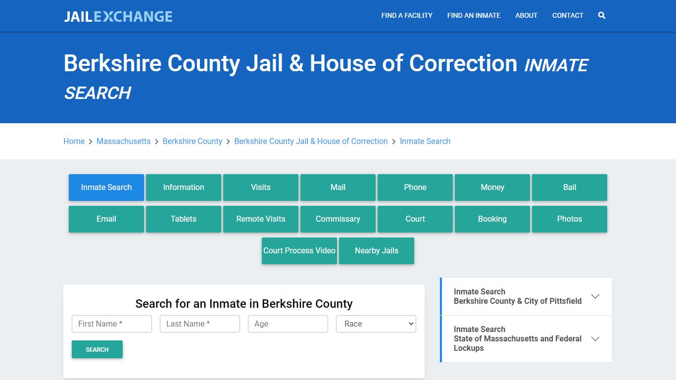 Berkshire County Jail & House of Correction Inmate Search