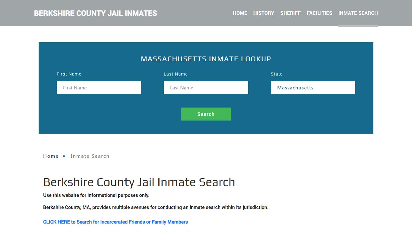 Berkshire County, MA Detainee Lookup